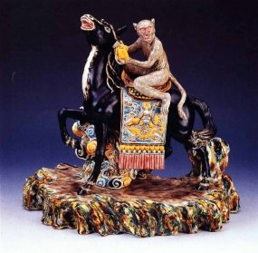 b020 高枝明---馬上封侯 40.5x22x37cm 2001